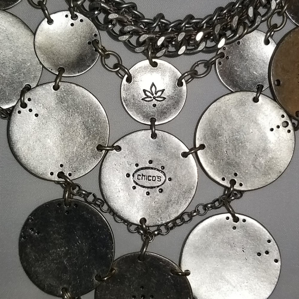 Chico's statement bibb necklace silver tone. Gorgeous! - Picture 7 of 8
